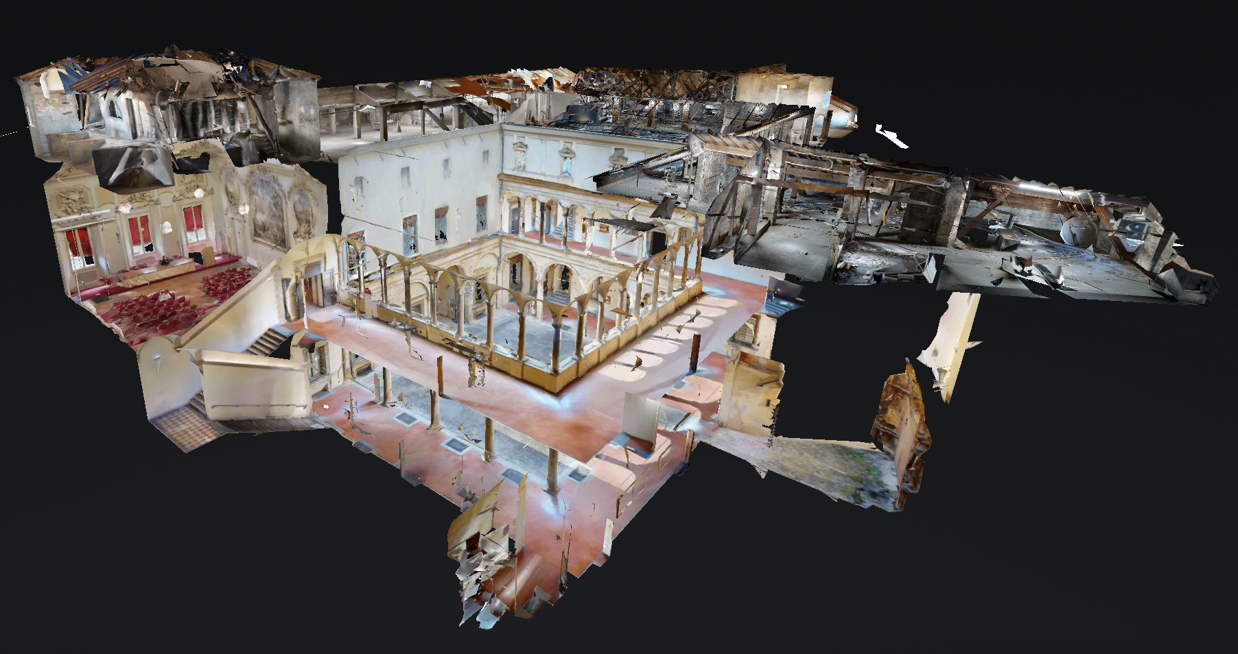 Rilievo laser scanner con nuvola di punti tridimensionale