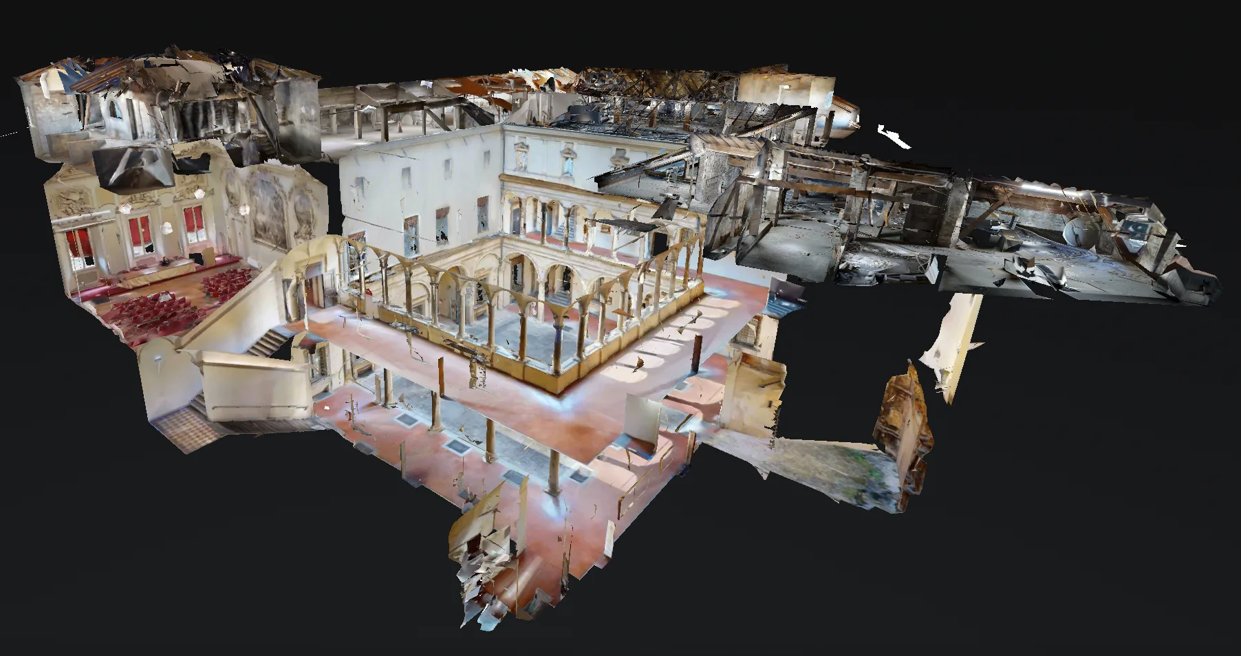 Rilievo laser scanner con nuvola di punti tridimensionale