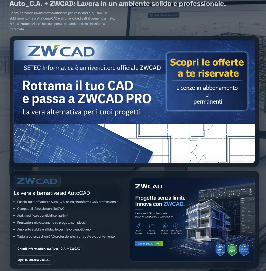 Offerte ZWCAD e Auto_C.A. per passare a ZWCAD PRO